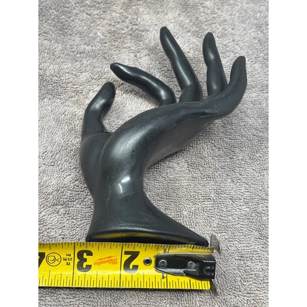 Black Hand Jewelry Holder Ring Necklace Display Stand Sculptural Boho Decor